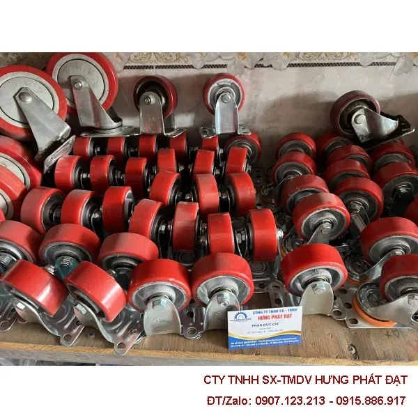 Bánh xe cao su niềng gang phi 100 các loại