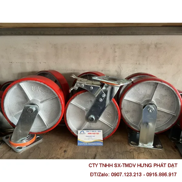 Bánh xe cao su niềng gang phi 130 công nghiệp
