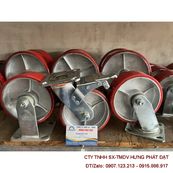 Bánh xe cao su niềng gang phi 150 công nghiệp