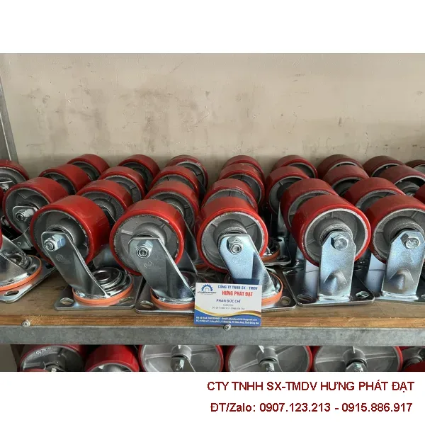 Bánh xe cao su niềng gang phi 150 công nghiệp