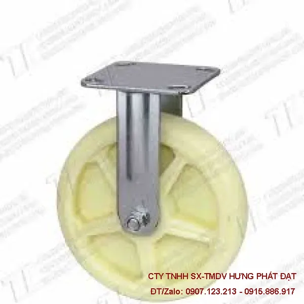 Bánh xe nylon trắng phi 100 tải nặng chịu tải 280kg