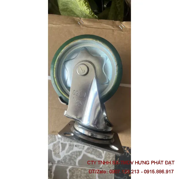 Bánh xe PU đỏ chịu tải 250 cố định xoay khóa