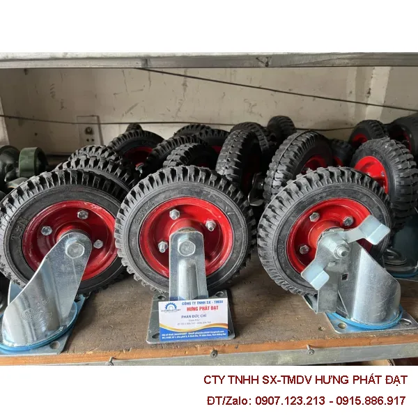 Bánh xe tải nặng càng dày 10ly phi 150 xoay cố định khóa