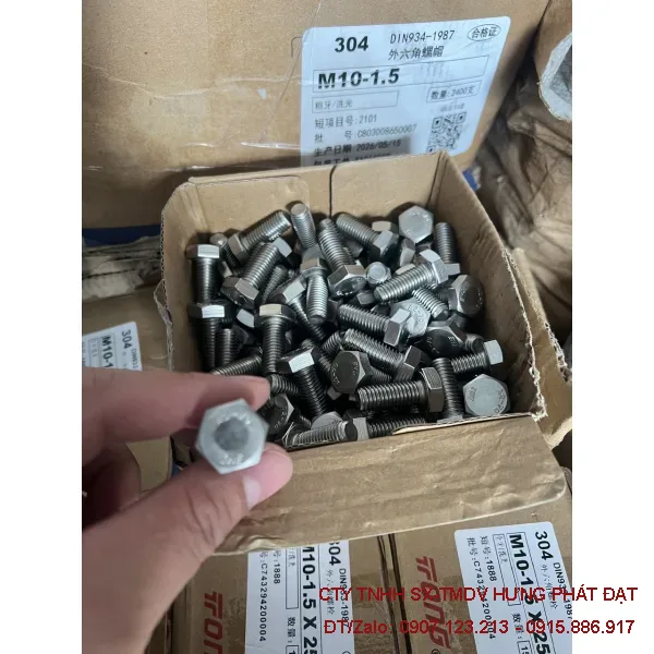 Bu lông inox M24 201, 304, 316 đủ chiều dài từ 30 đến 200mm