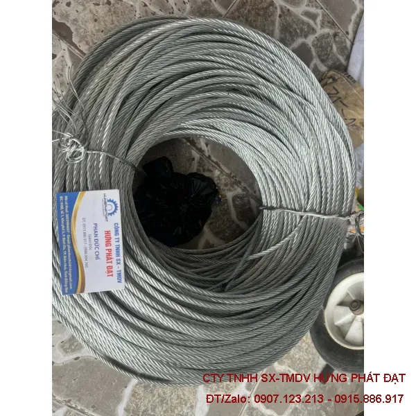 Dây Cáp Thép Mạ Kẽm Phi 1.5mm Đến Phi 50mm