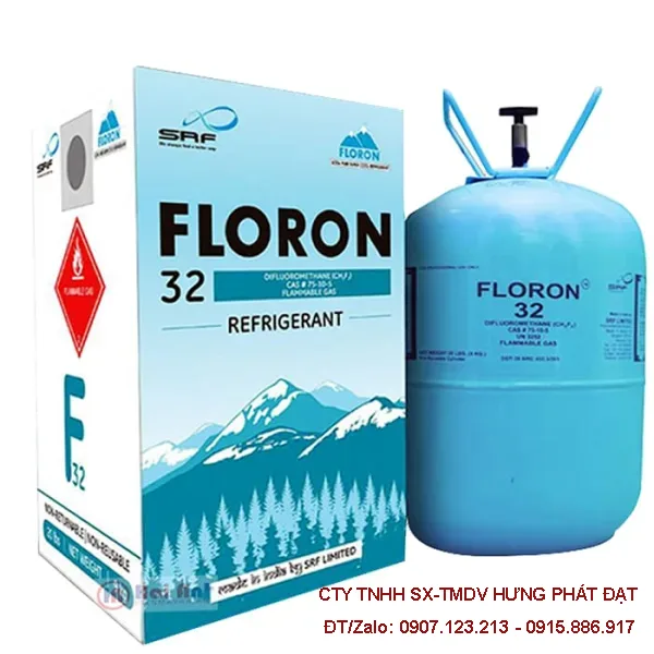 Ga máy lạnh R32 Floron Ấn Độ bình 9kg cho điều hòa