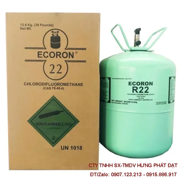 Gas lạnh R22 Ấn Độ Ecoron bình 13.6kg dùng cho điều hòa