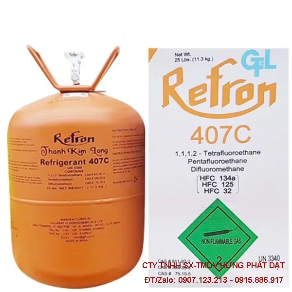 Gas lạnh R407C Refron Ấn Độ bình 11.3kg cho máy lạnh