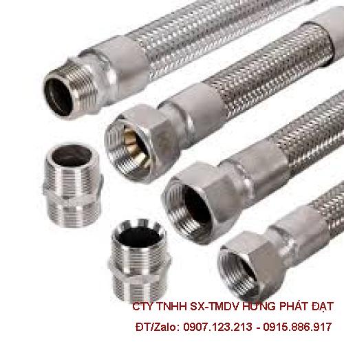 Ống mềm inox 304 2 đầu côn phi 90mm (3')