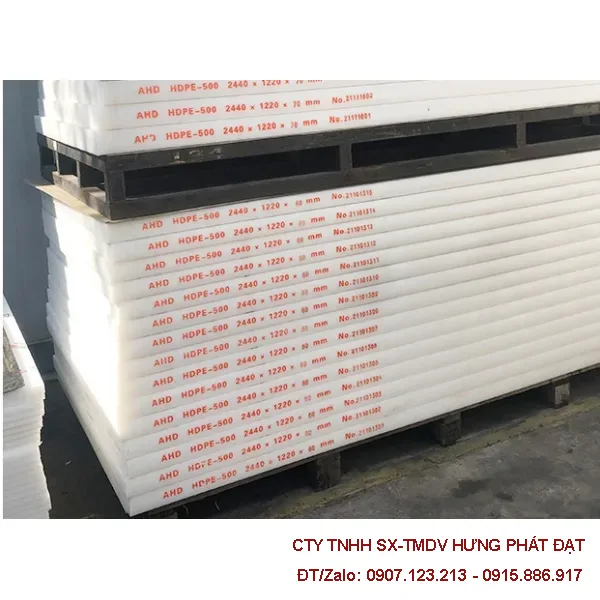 Tấm nhựa PE màu trắng dày 5 ly đến 100mm