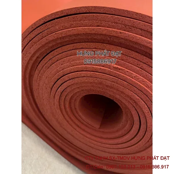 Tấm silicon xốp đỏ chịu nhiệt dày 3mm đến 20mm