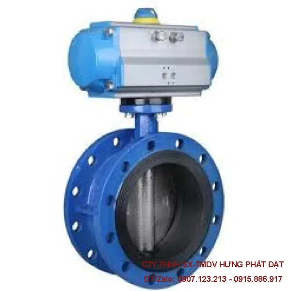 Van bi inox mặt bích điều khiển khí nén phi 42