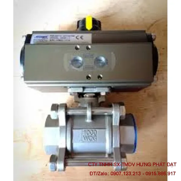 Van bi inox mặt bích điều khiển khí nén phi 49 DN40
