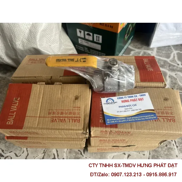 Van bi tay gạt inox 304, 316 DN15 ren 21
