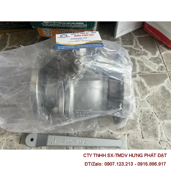Van bi tay gạt inox mặt bích JIS 10K DN100